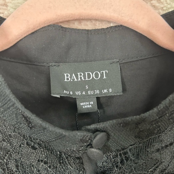 NWT Bardot Eliza Black Lace Button-Up Blouse Victorian Goth Size Small US4 - Picture 3 of 9